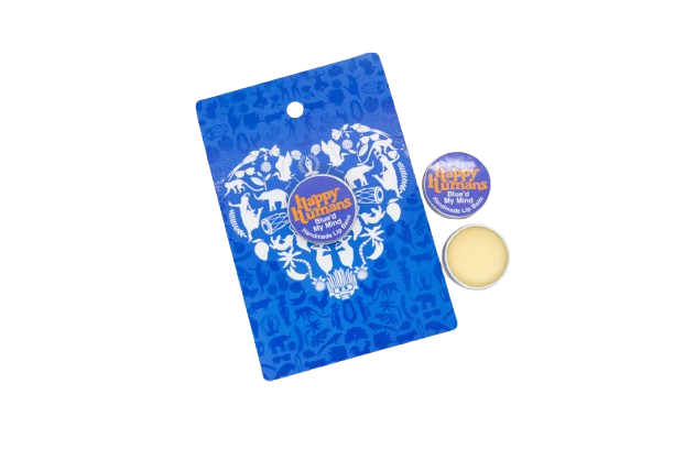 Happy Humans Gift Set - Neem & Green Tea Bathing Bar, Blue'd my Mind Lip Balm and Vanilla Body Oil