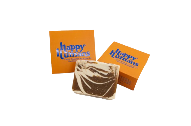Happy Humans Gift Set - Ceylon Cinnamon & Coconut Oil Bathing Bar, Vanilla Thrilla Lip Balm and Vanilla Body Oil