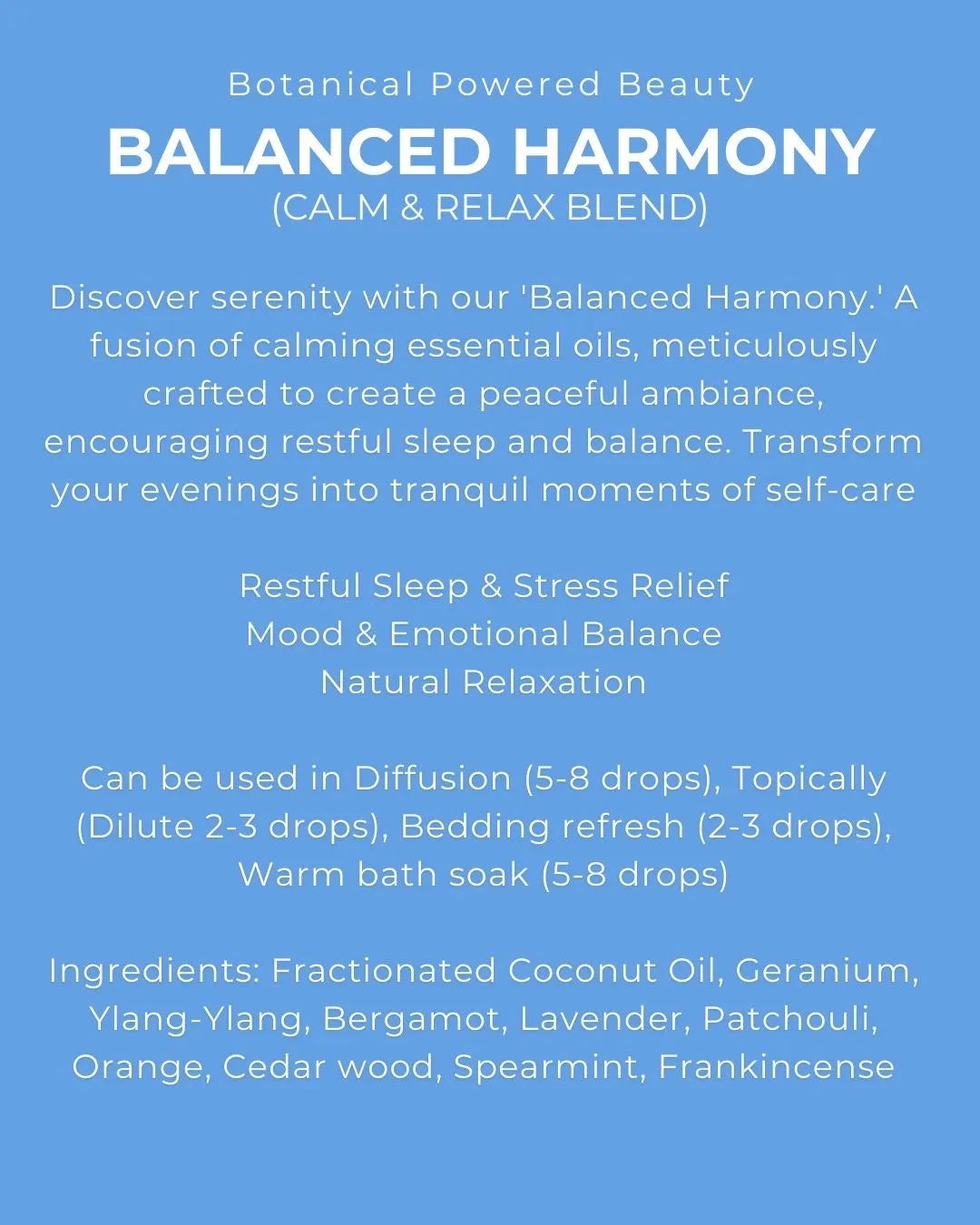Four Elements Balanced Harmony Oil Blend | Calm & Relax 10ml