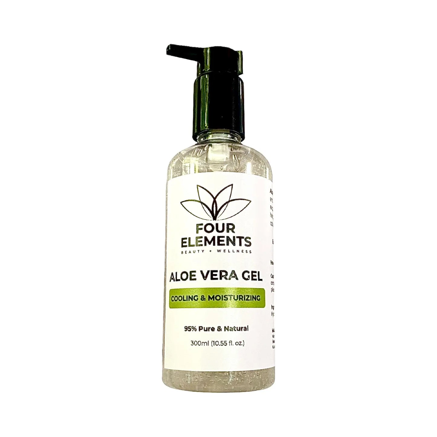 Bottle of Four Elements Aloe Vera Gel on a white background