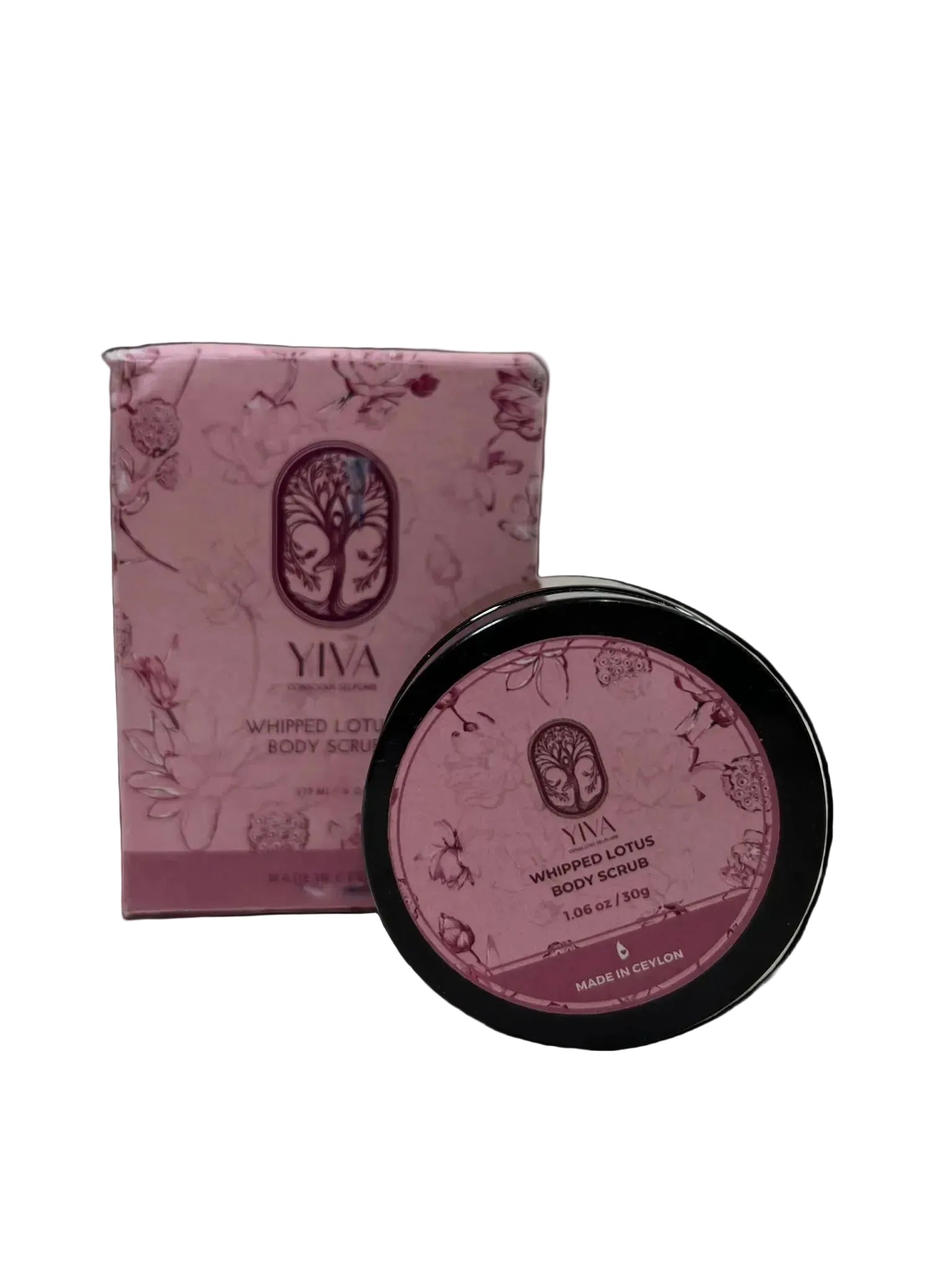 YIVA whipped lortex body scrub with packaging on a white background